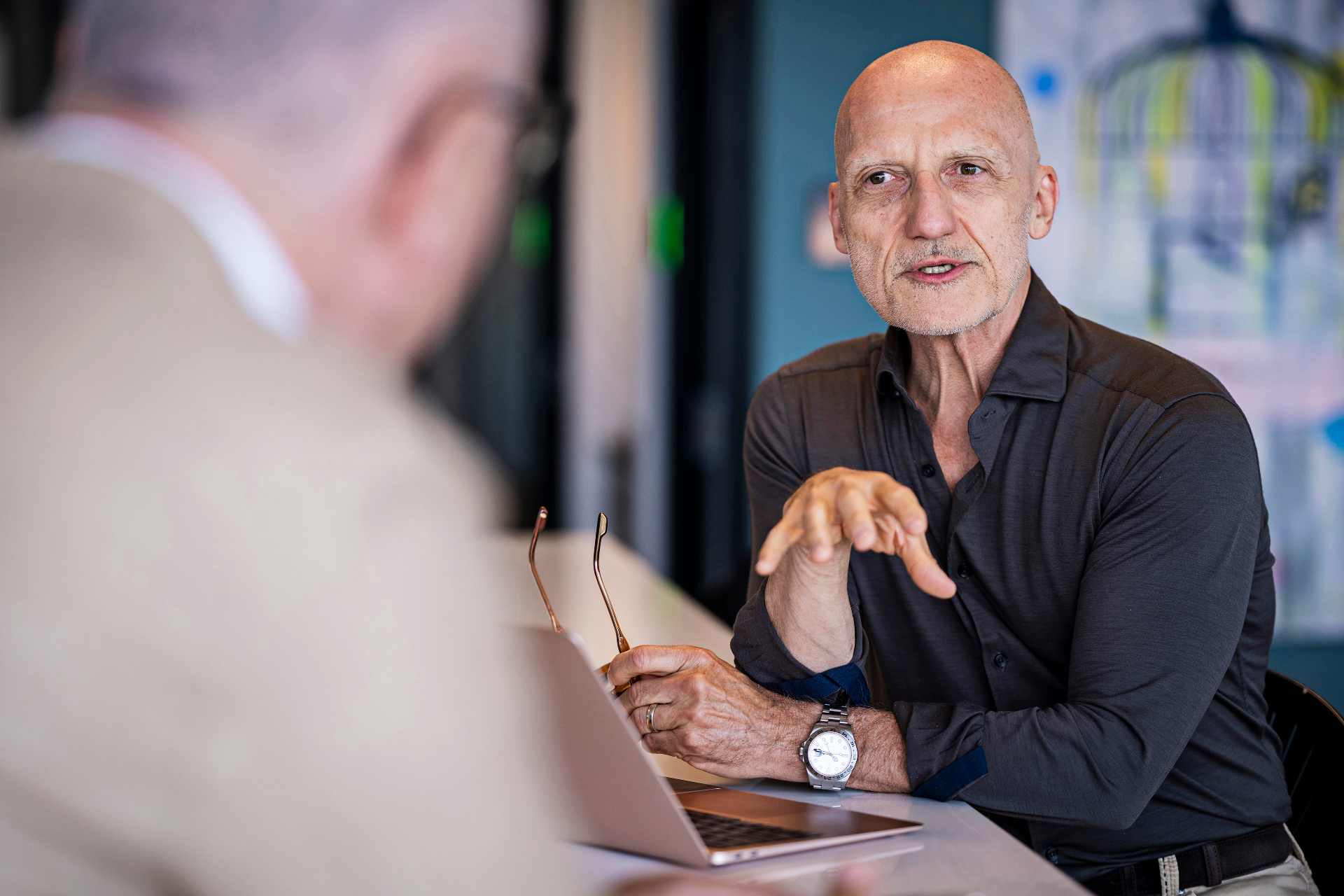Michael Olrik-Andersen i samtale over laptop